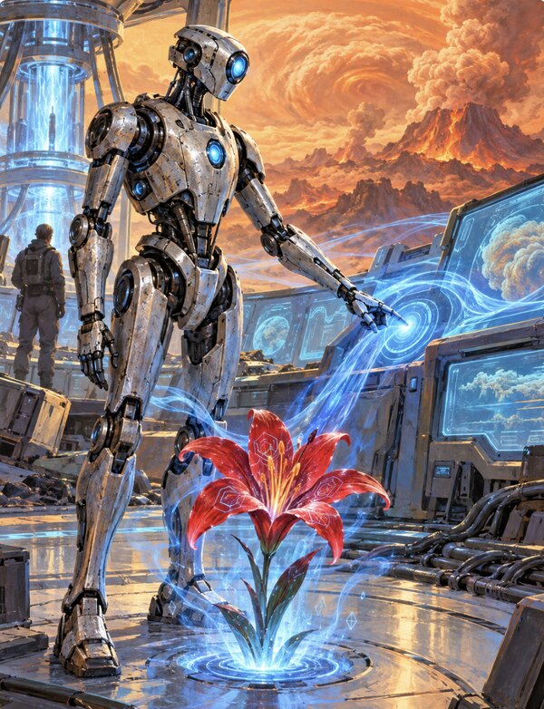Illustrated Sci-Fi story cover
